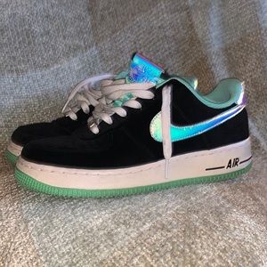 COPY - Nike Air Force Ones Green Shiny Glow !!
